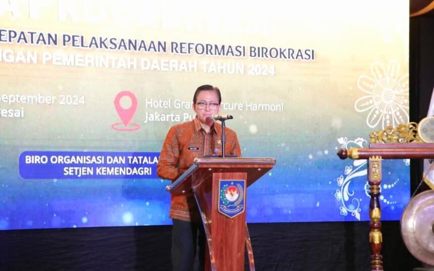 Rapat Koordinasi (Rakor) Pembinaan Percepatan Reformasi Birokrasi di Lingkungan Pemda, yang digelar di Hotel Grand Mercure Harmoni, Jakarta, pada Rabu (11/9/2024).