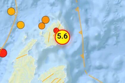 Info Gempa dirasakan Mag:5.6, 19-Sep-24 14:45:33 WIB, Lok:2.23 LU, 128.68 BT (Pusat gempa berada di laut 47 km timur laut Daruba), Kedlmn:10 Km ::BMKG