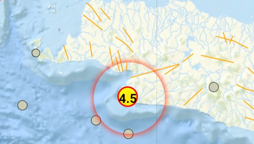 Gempa bumi magnitudo 4.5 guncang Sukabumi, 2 Oktober 2024. (bmkg/ho)