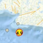 Gempa bermagnitudo 4,9 guncang Sukabumi, Senin malam (8/10/2024) pukul 21:12 WIB.