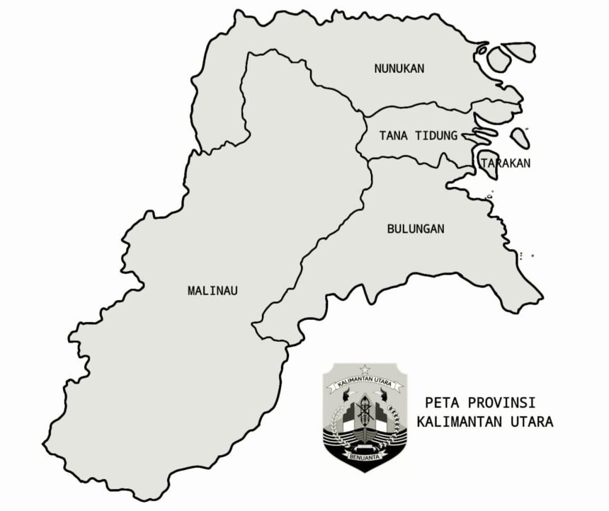 Ilustrasi peta Kalimantan Utara. (wikipedia/ho)
