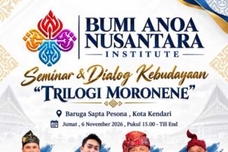 Bumi Anoa Nusantara Institute (BUANA Institute) menggelar seminar dan dialog kebudayaan di Kendari, Sulawesi Tenggara, Jumat, 6 November 2026. (ft/ho)