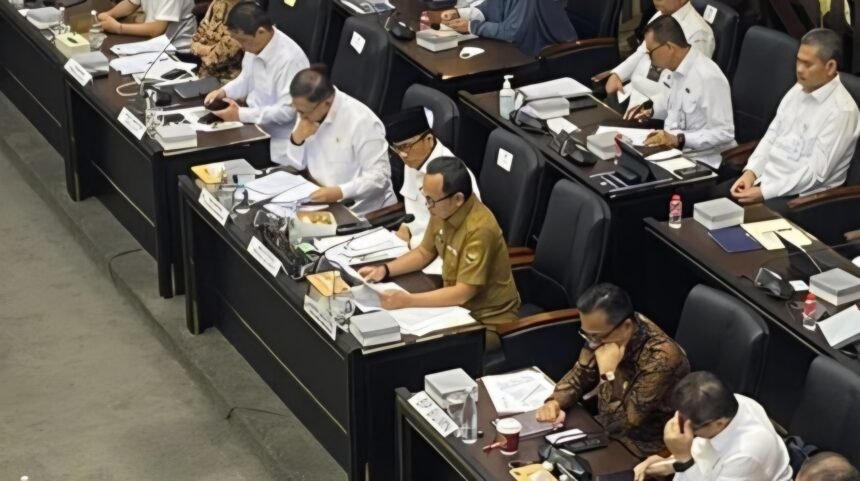 Wamendagri dalam rapat kerja bersama Badan Legislasi DPR RI yang membahas RUU tentang Pengaturan Reforma Agraria di Senayan, Jakarta, Senin (7/9/2026).